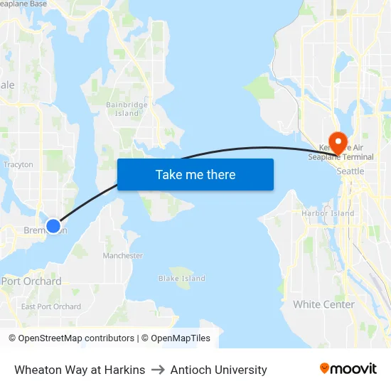 Wheaton Way at Harkins to Antioch University map