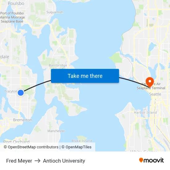 Fred Meyer to Antioch University map