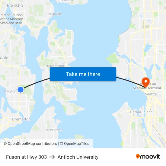Fuson at Hwy 303 to Antioch University map