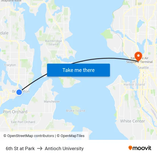 6th St at Park to Antioch University map