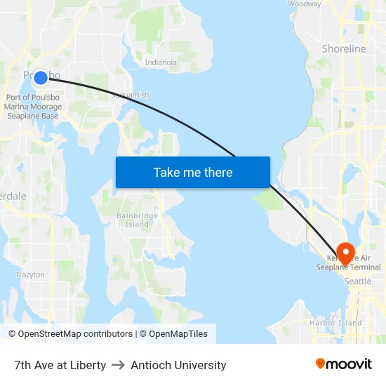 7th Ave at Liberty to Antioch University map