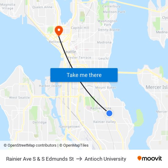 Rainier Ave S & S Edmunds St to Antioch University map