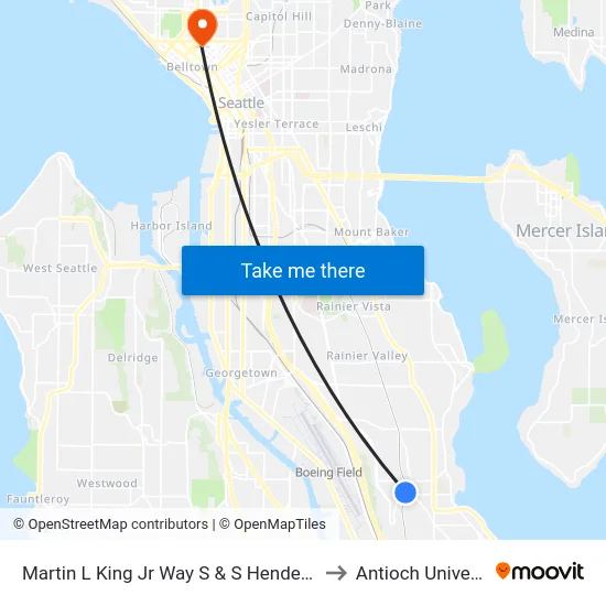 Martin L King Jr Way S & S Henderson St to Antioch University map
