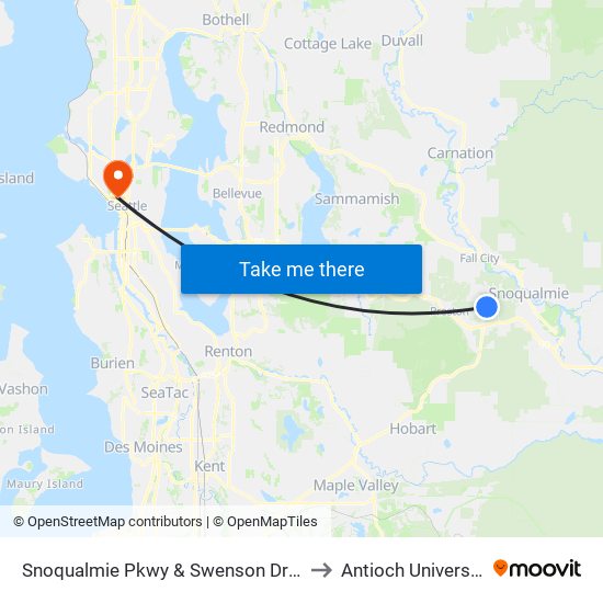 Snoqualmie Pkwy & Swenson Dr SE to Antioch University map