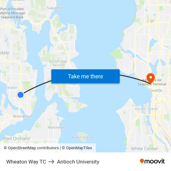 Wheaton Way TC to Antioch University map