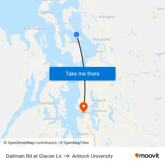 Dallman Rd at Glacier Ln to Antioch University map