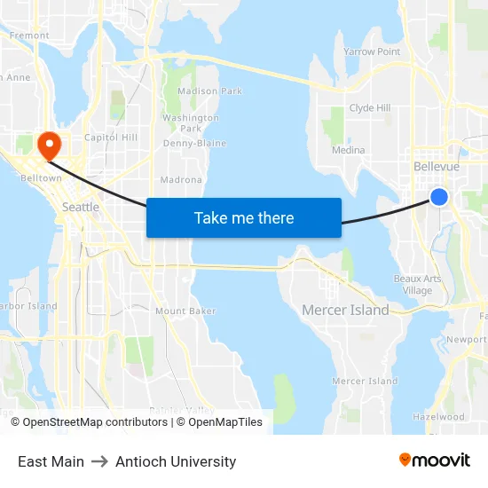 East Main to Antioch University map