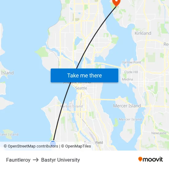 Fauntleroy to Bastyr University map