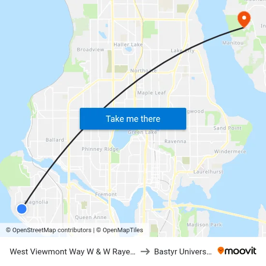 West Viewmont Way W & W Raye St to Bastyr University map