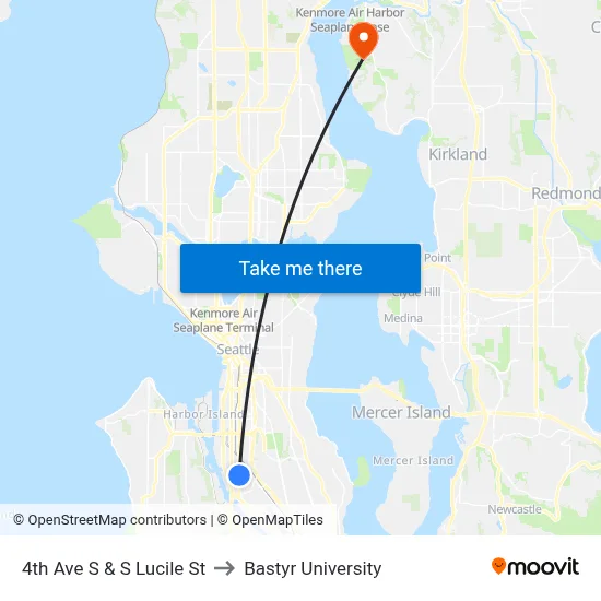 4th Ave S & S Lucile St to Bastyr University map