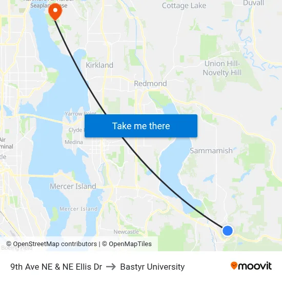 9th Ave NE & NE Ellis Dr to Bastyr University map