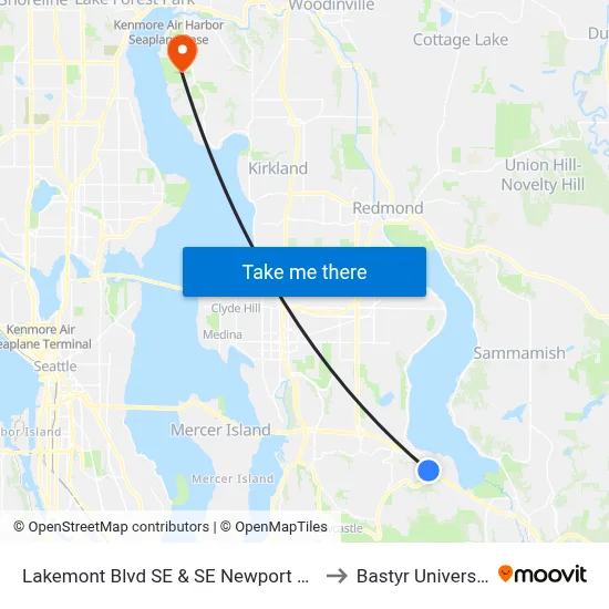 Lakemont Blvd SE & SE Newport Way to Bastyr University map