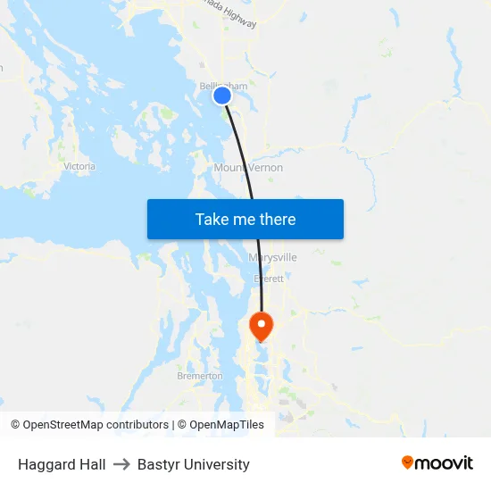 Haggard Hall to Bastyr University map