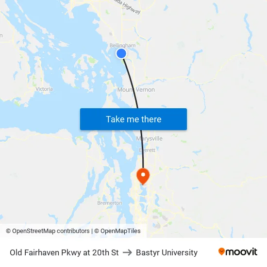 Old Fairhaven Pkwy at 20th St to Bastyr University map