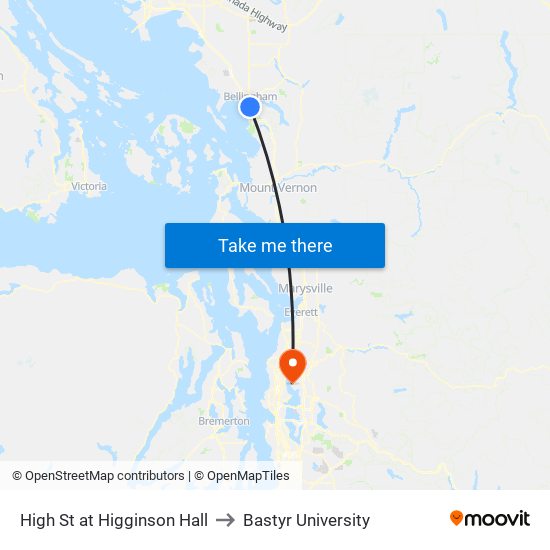 High St at Higginson Hall to Bastyr University map