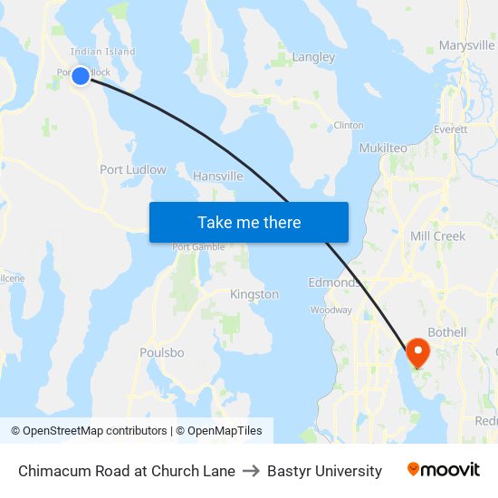 Chimacum Road at Church Lane to Bastyr University map