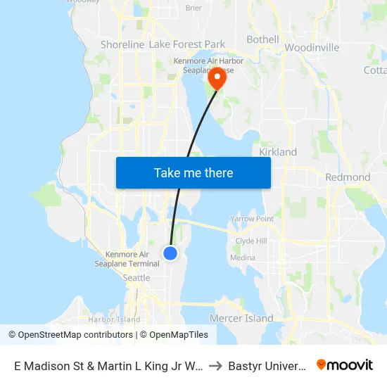 E Madison St & Martin L King Jr Way E to Bastyr University map
