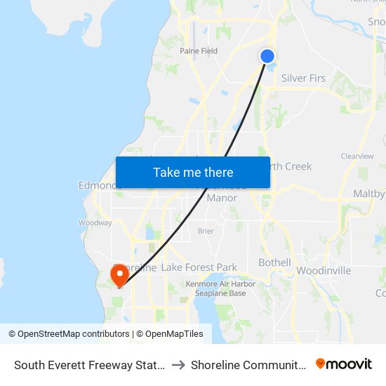 South Everett Freeway Station - Bay 4 to Shoreline Community College map