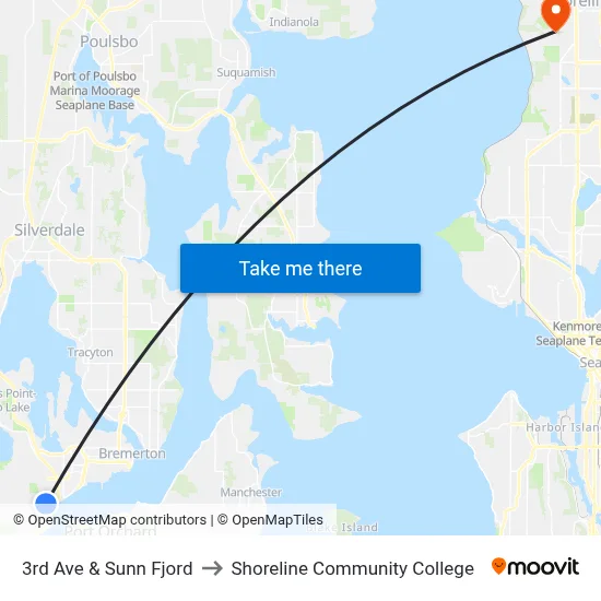 3rd Ave & Sunn Fjord to Shoreline Community College map