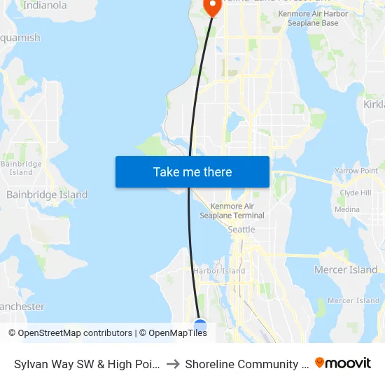 Sylvan Way SW & High Point Dr SW to Shoreline Community College map