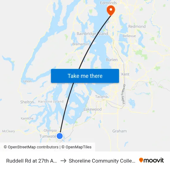 Ruddell Rd at 27th Ave to Shoreline Community College map