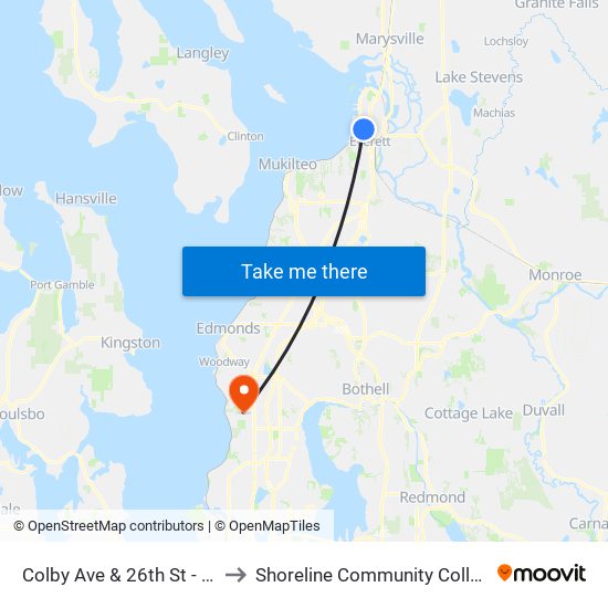 Colby Ave & 26th St - NB to Shoreline Community College map