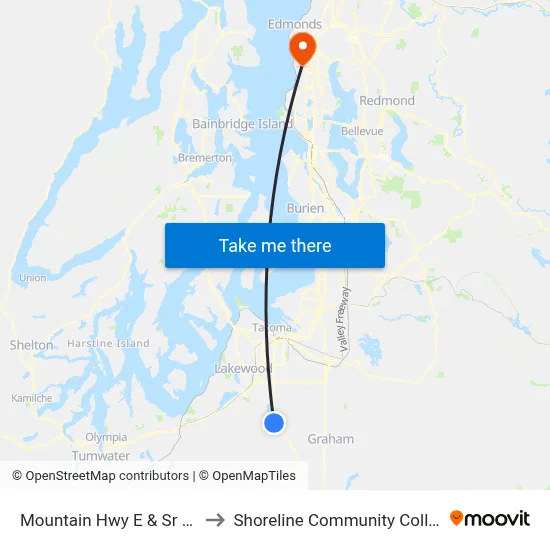 Mountain Hwy E & Sr 507 to Shoreline Community College map