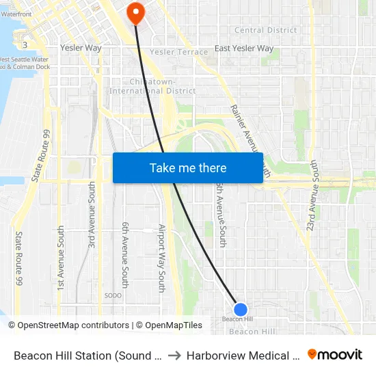 Beacon Hill Station (Sound Transit) to Harborview Medical Center map