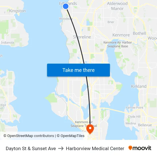 Dayton St & Sunset Ave to Harborview Medical Center map