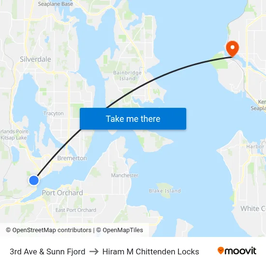 3rd Ave & Sunn Fjord to Hiram M Chittenden Locks map
