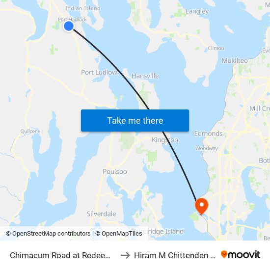 Chimacum Road at Redeemer Way to Hiram M Chittenden Locks map