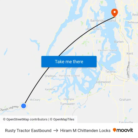 Rusty Tractor Eastbound to Hiram M Chittenden Locks map