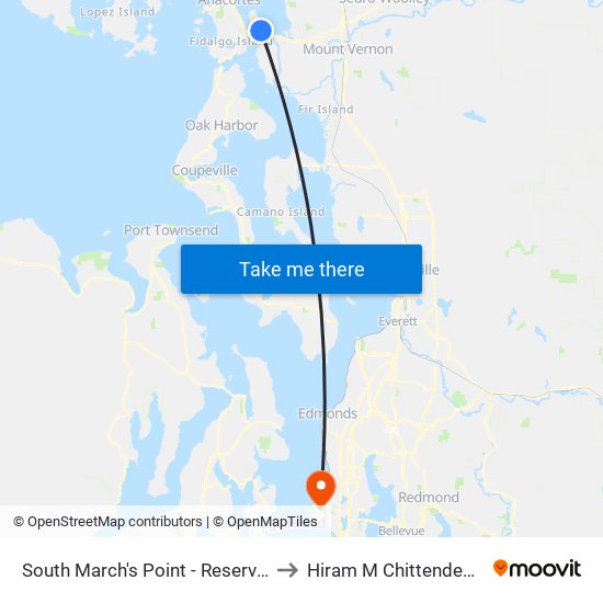 South March's Point - Reservation Rd. to Hiram M Chittenden Locks map