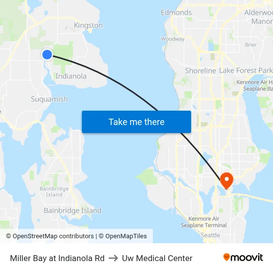 Miller Bay at Indianola Rd to Uw Medical Center map