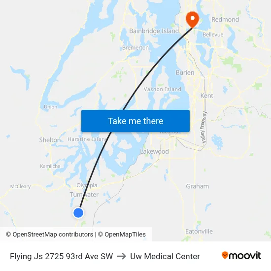 Flying Js 2725 93rd Ave SW to Uw Medical Center map
