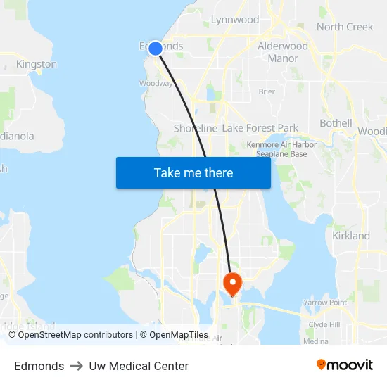 Edmonds to Uw Medical Center map