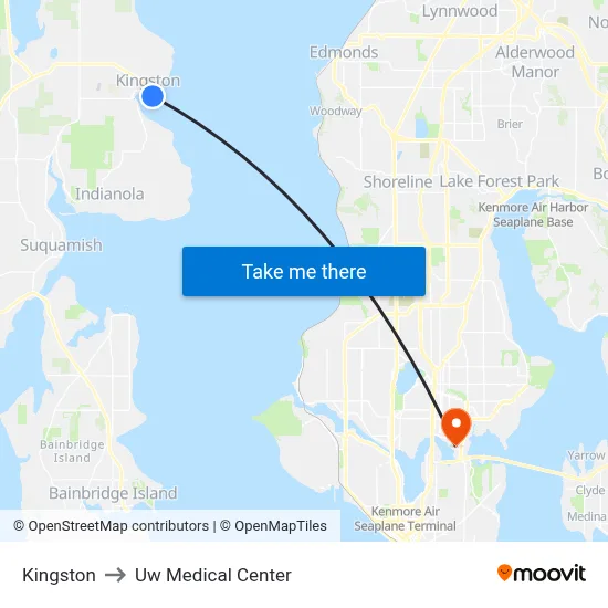 Kingston to Uw Medical Center map