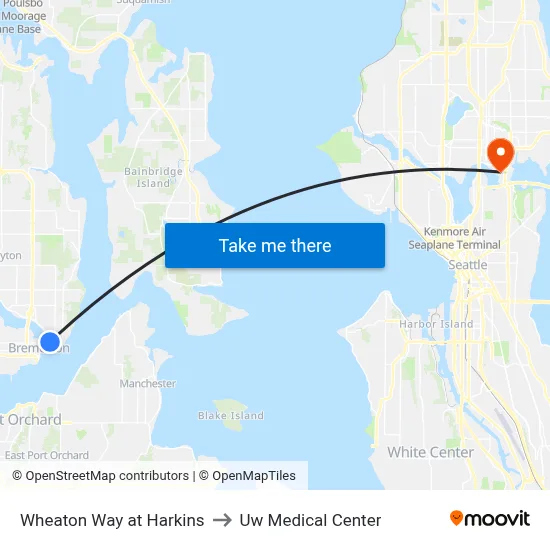 Wheaton Way at Harkins to Uw Medical Center map