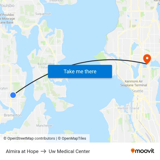 Almira at Hope to Uw Medical Center map