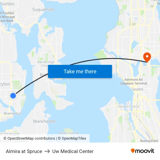 Almira at Spruce to Uw Medical Center map