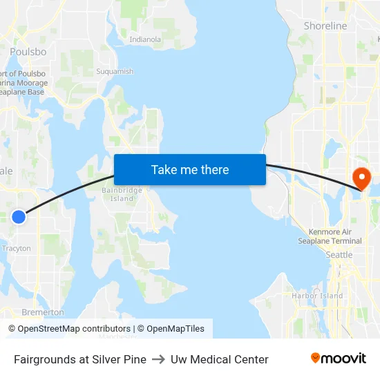 Fairgrounds at Silver Pine to Uw Medical Center map