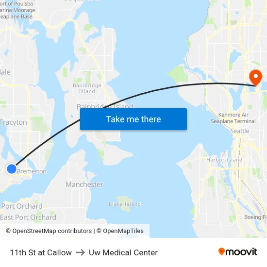 11th St at Callow to Uw Medical Center map
