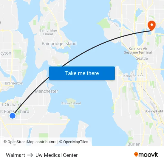 Walmart to Uw Medical Center map
