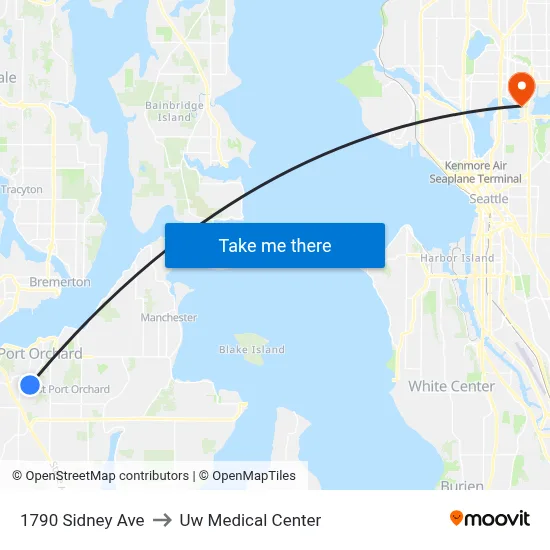 1790 Sidney Ave to Uw Medical Center map