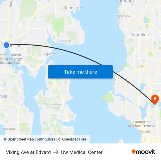 Viking Ave at Edvard to Uw Medical Center map