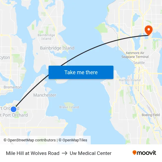 Mile Hill at Wolves Road to Uw Medical Center map