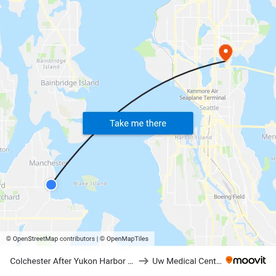 Colchester After Yukon Harbor Rd to Uw Medical Center map