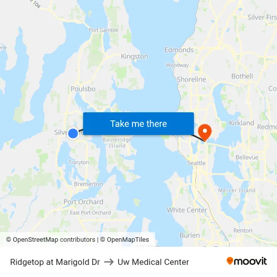 Ridgetop at Marigold Dr to Uw Medical Center map