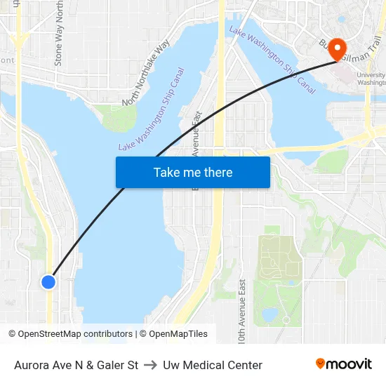 Aurora Ave N & Galer St to Uw Medical Center map