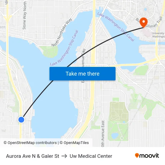 Aurora Ave N & Galer St to Uw Medical Center map